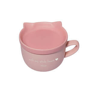 猫咪造型陶瓷杯碟套装 粉色