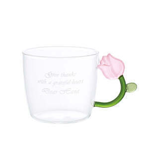 花朵耐热玻璃杯 郁金香