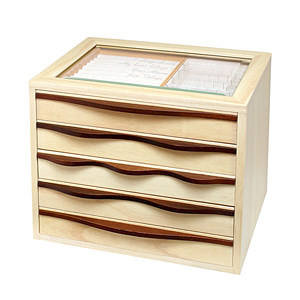 多层木质首饰盒 原木色 L