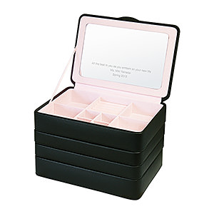 三层首饰盒收纳盒 黑色 4L