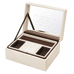 高档刺绣双层首饰盒收纳盒 M