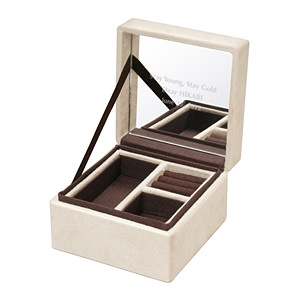 高档刺绣双层首饰盒收纳盒 S