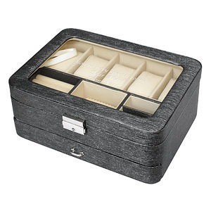 双层首饰盒手表盒 黑色