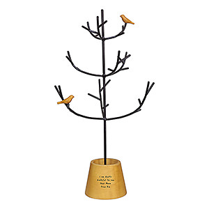 手工制造小鸟树形首饰收纳架首饰树 深色