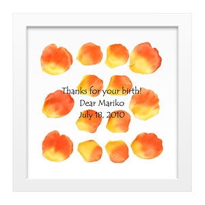 玫瑰花瓣透明框 金黄