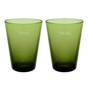 芬兰伊塔拉 iittala 牌 Kartio 系列苔绿色海波对杯
