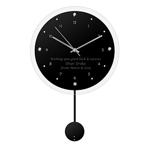 黑色电波圆摆钟