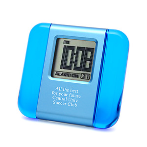 蓝色树脂液晶小闹钟
