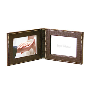 棕色皮夹式化妆镜