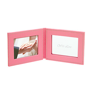 浅桃红色皮夹式化妆镜