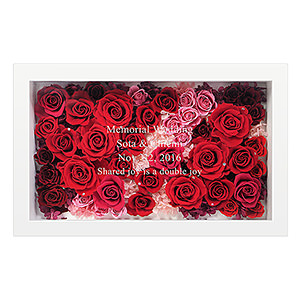 豪华玫瑰保鲜花立体花框 花团锦簇