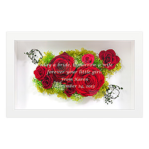 奔放热情红玫瑰保鲜花艺术画框