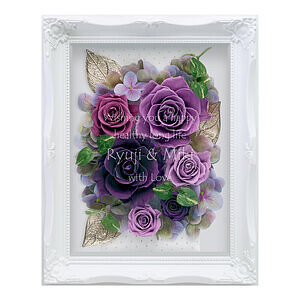 保鲜花花框 紫玫瑰