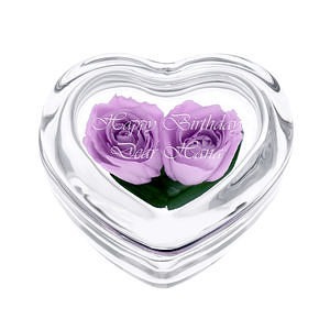 保鲜花 心形 紫玫瑰