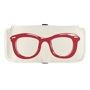 小巧眼镜盒 白底红镜框