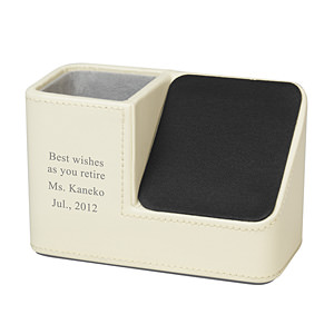 笔筒眼镜收纳盒兼 iPhone 台手机座 白色