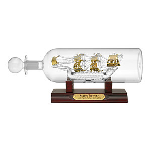 Mayflower Glass 一帆风顺手工艺术玻璃瓶摆件 五月花号