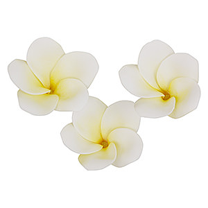 仿真人造 Plumeria 鸡蛋花磁铁吸附家居装饰 淡黄色