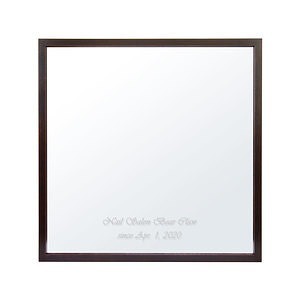 带磁铁镜子 棕色正方形