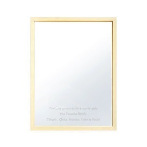 带磁铁镜子 原木色长方形