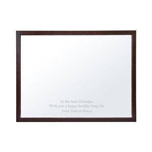 带磁铁镜子 棕色木框宽长方形