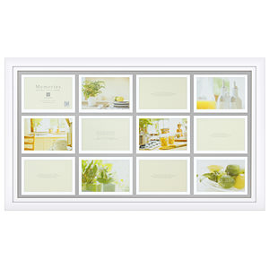 日本珍藏简约系列木制大相框 白色12张照片