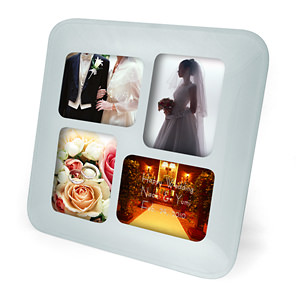 白色玻璃凸面相架 L