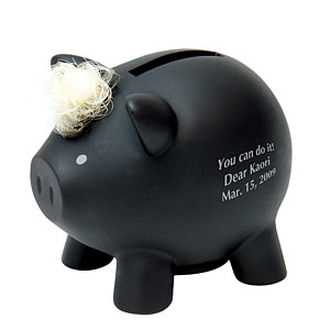 黑色小猪储钱罐