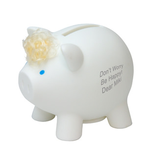 白色小猪储钱罐