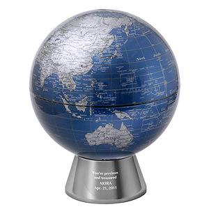 蓝色地球仪存钱罐 L