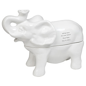 reac Japan 陶瓷大象创意香熏炉盘香蚊香器 白色