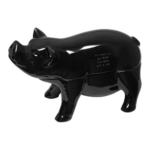 reac Japan 陶瓷小猪香熏炉盘香蚊香器 黑色