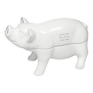 reac Japan 陶瓷小猪香熏炉盘香蚊香器 白色