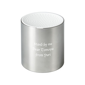 金属圆柱音响扬声器 浅银色