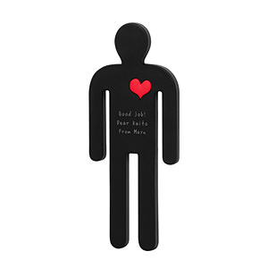 创意人形红心钥匙挂钩 黑色