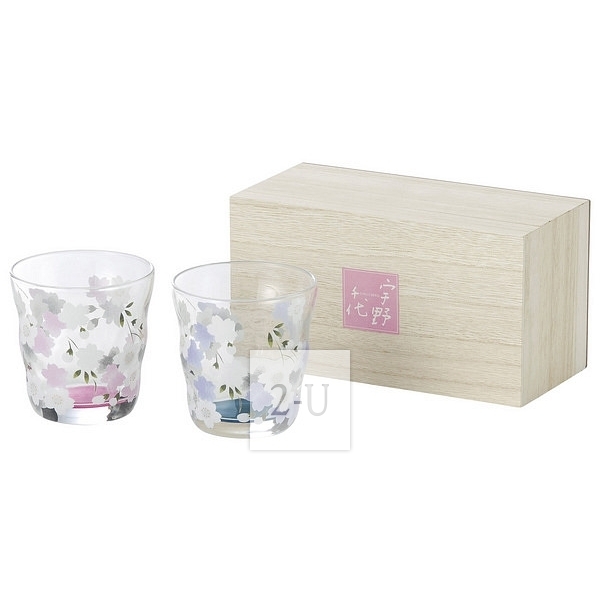 宇野千代 淡墨樱花 高档切子玻璃杯子酒杯洛克杯情侣对杯