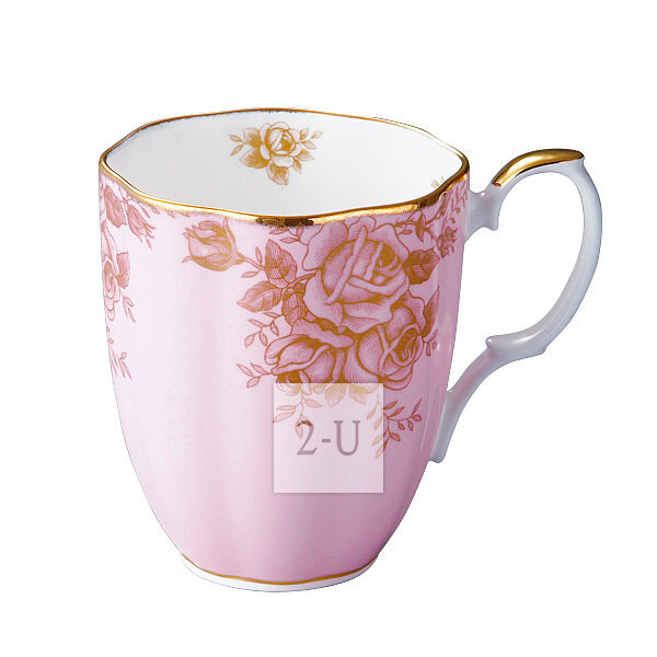 英国皇家道尔顿 Royal Albert 百年纪念 1960年 玫瑰骨瓷金边马克杯