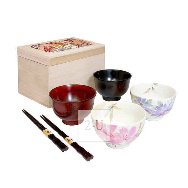 花香 对碗筷子套装