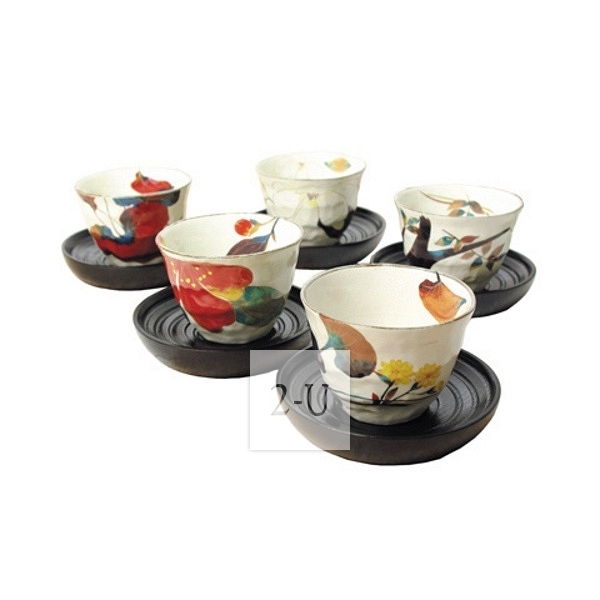 和蓝 花回廊 茶杯茶托5客套装