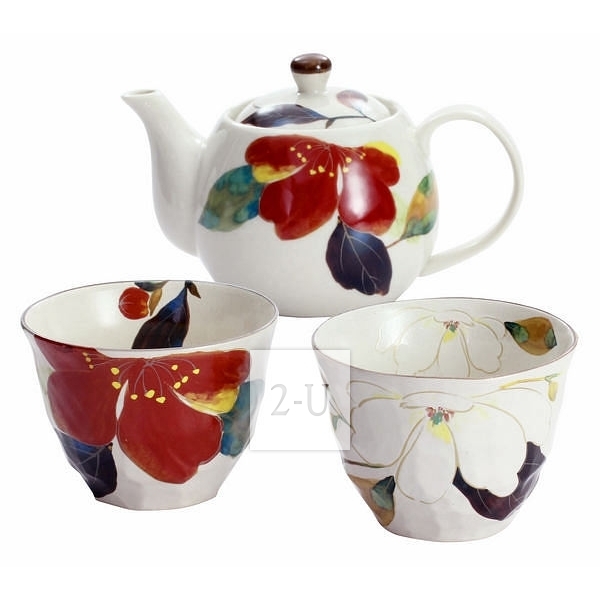 和蓝 花回廊 煎茶杯子茶壶套装