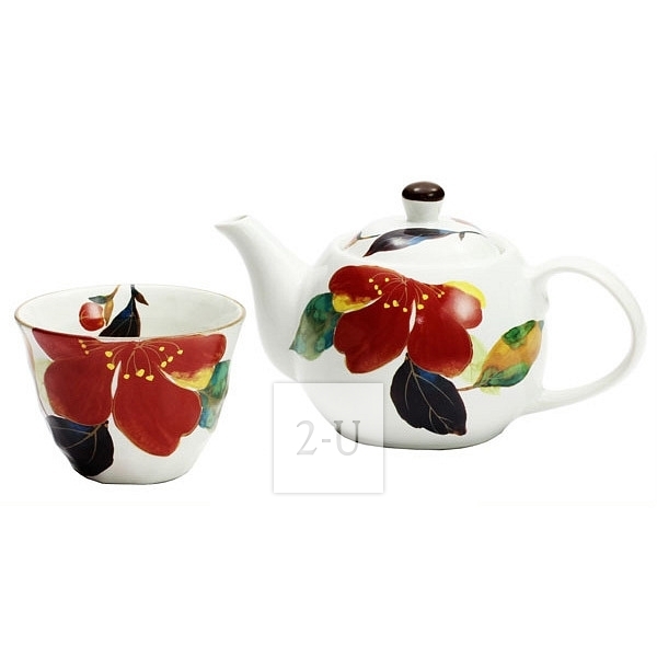 和蓝 花回廊 茶壶茶杯套装 山茶花