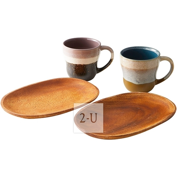 日式朴实风格情侣夫妻对杯相思木盘套装礼盒