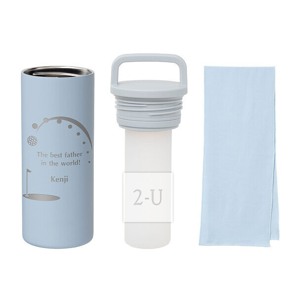 冰凉毛巾 真空不锈钢保冷杯 蓝色