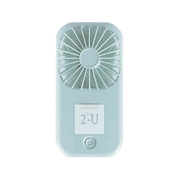 手持便携式兼台座式两用风扇 浅蓝