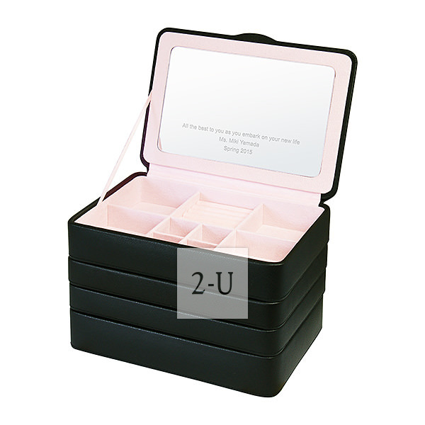 三层首饰盒收纳盒 黑色 4L