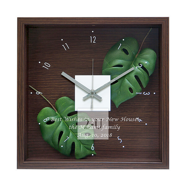 Monstera 树叶艺术立体画框挂钟