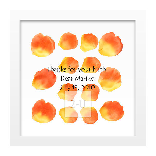 玫瑰花瓣透明框 金黄