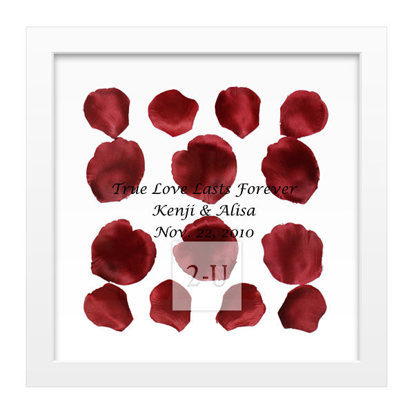 玫瑰花瓣透明框 红