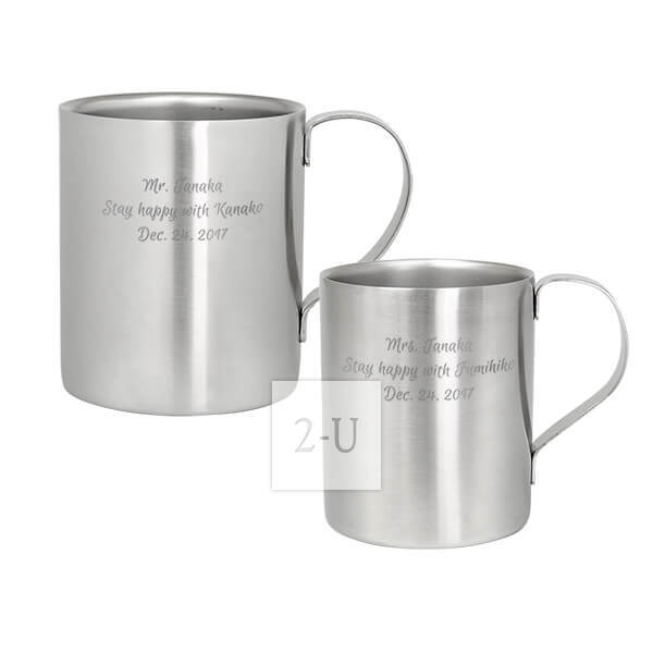 双层不锈钢情侣对杯马克杯