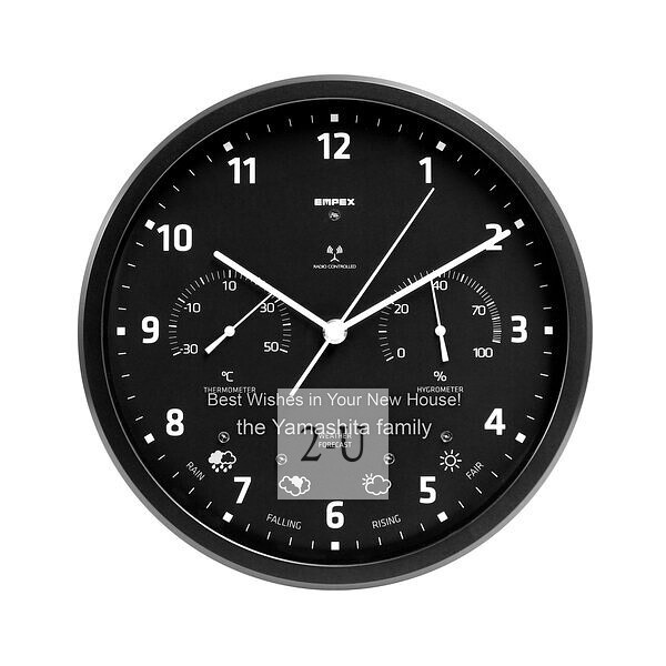 圆型挂钟＆温湿度计（电波时钟）